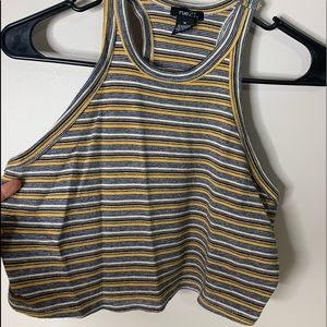 Striped tank/crop top. Soft material